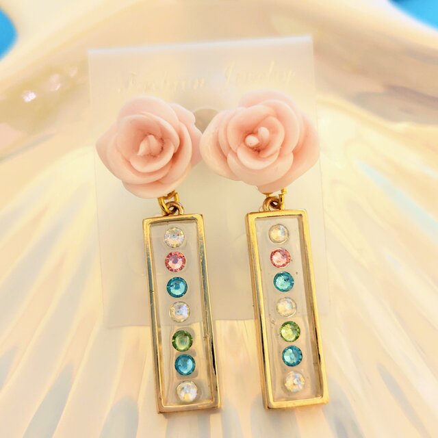 Luce ハンドメイドローズピアス