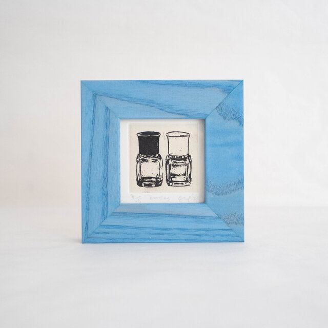 銅版画 "bottles"（ミニ額）