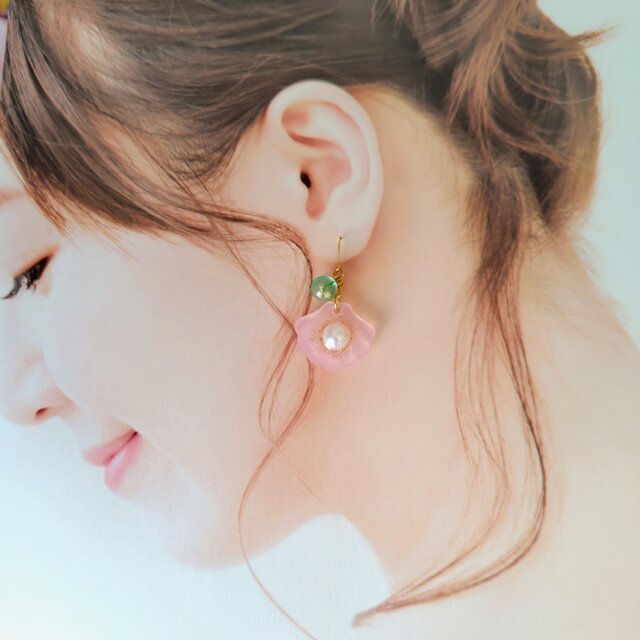 シェルとパール（星の砂付き）ピアス/イヤリング | iichi 日々の暮らし