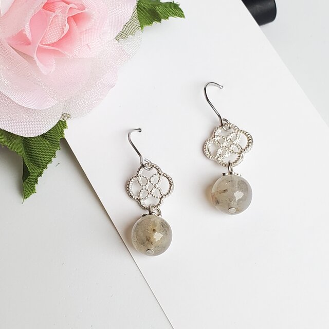 天然石＊ラブラドライト＊ピアス＊イヤリング＊天然石ピアス