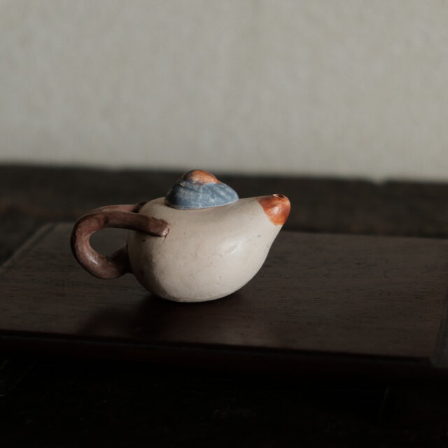 ミニチュア陶器置物 小ぶりで可愛い◇中国産 小ぶり陶器製ミニチュア急須 インテリア