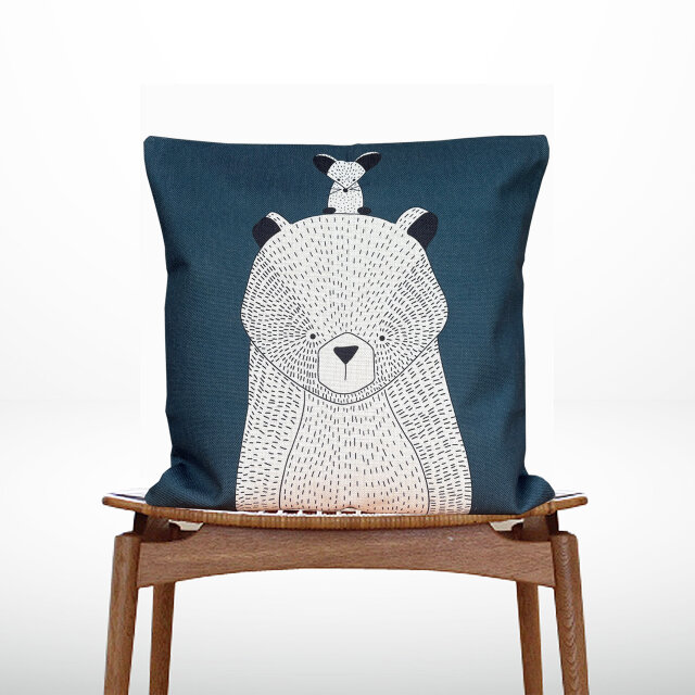 森のクッション Bear and Mouse design  -ヒノキの香り-