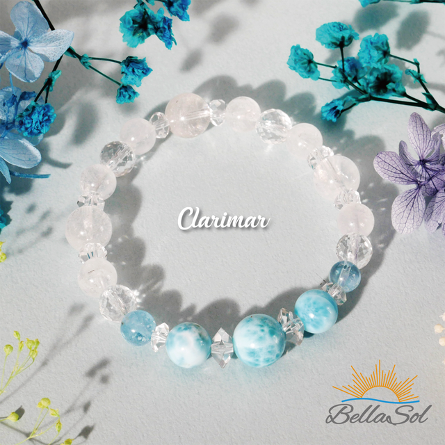 自分にやさしい選択を増やせる、ラリマーxヒマラヤ水晶xアクアマリンのブレスレットClarimar