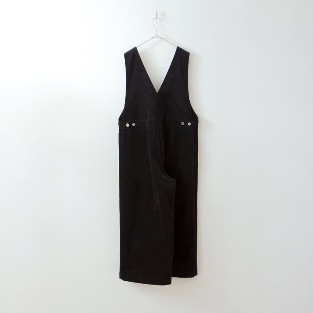 別珍カシュクールサロペットパンツ/ブラック | iichi 日々の暮らしを