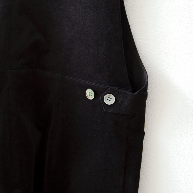 別珍カシュクールサロペットパンツ/ブラック | iichi 日々の暮らしを