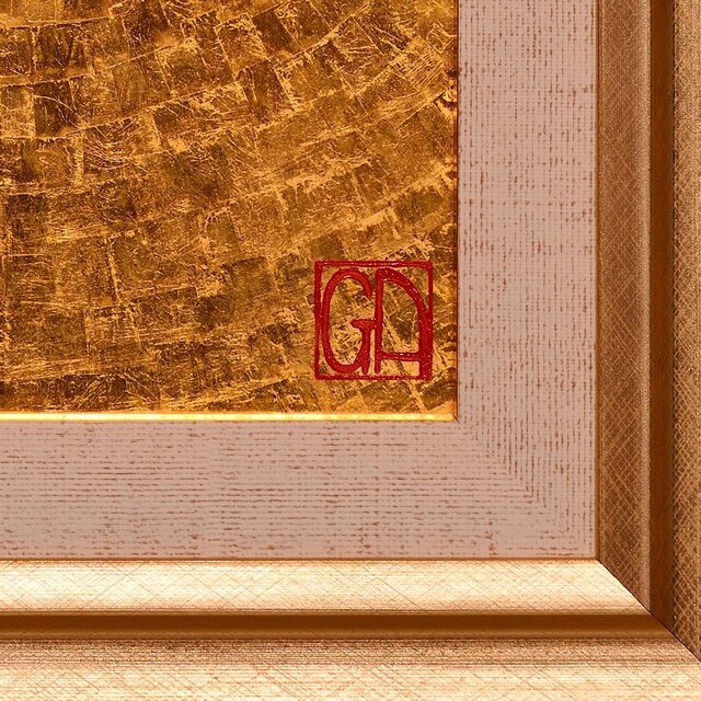 石川県金沢産24K純金箔使用○『太陽』○がんどうあつし絵画油絵