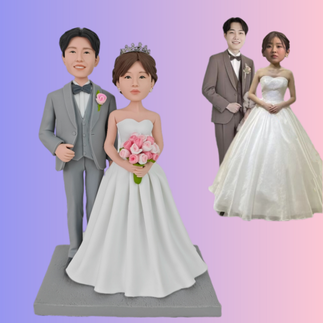 結婚祝い 結婚記念日 結婚式 新郎新婦 オーダーメイド 似顔絵 人形 プチギフト 写真から カップル そっくり　フィギュア 夫婦