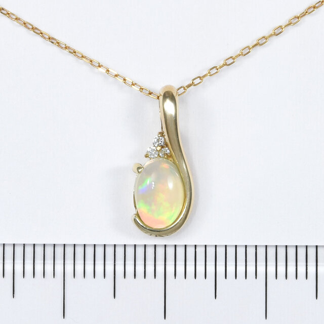K18 オパール ダイヤ ペンダントトップ 18金 ネックレス ペンダント トップ レディース オパール 天然石 K18