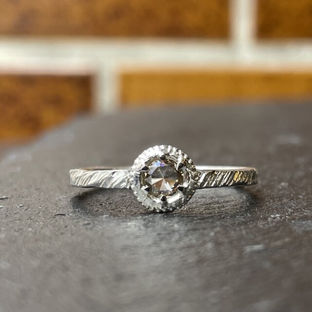 ブラウンダイヤモンド 0.21ct ローズカット medallion シルバー