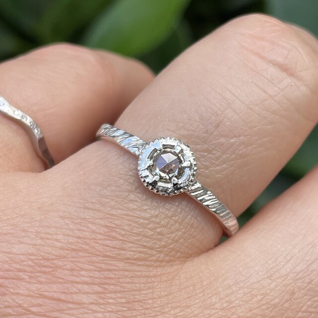 ブラウンダイヤモンド 0.21ct ローズカット medallion シルバー