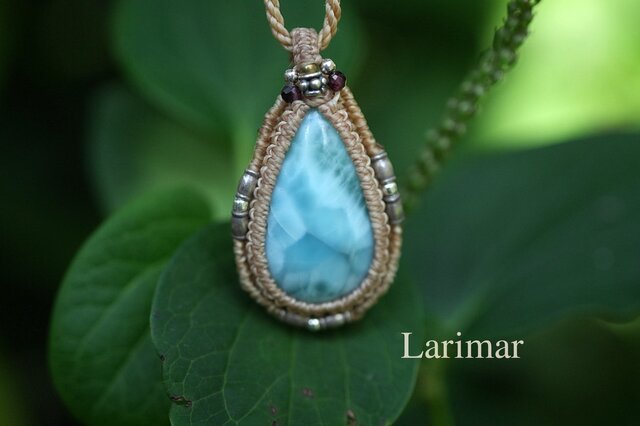 ラリマー　マクラメ　ネックレス 涙の波模様☆高品質ラリマー マクラメネックレス2069 | iichi