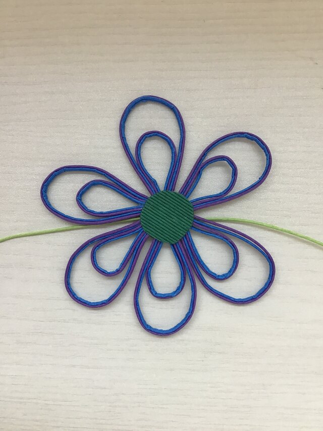 花型チャーム　青×紫