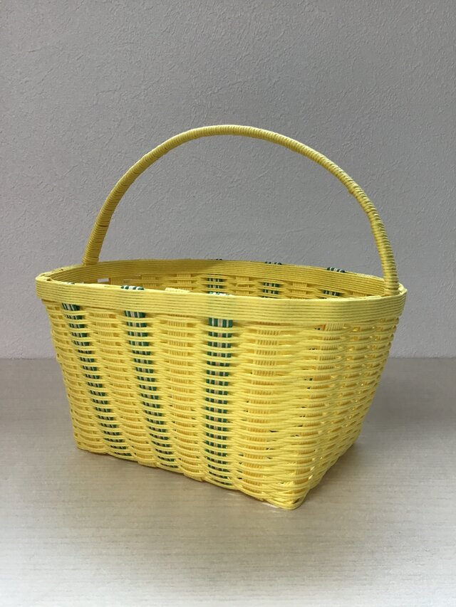 ミニかご　黄×緑
