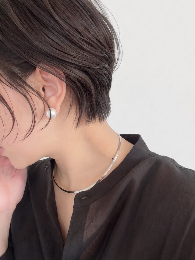 チタンポストパールスタッドピアス・一粒・シンプル・ワンパール