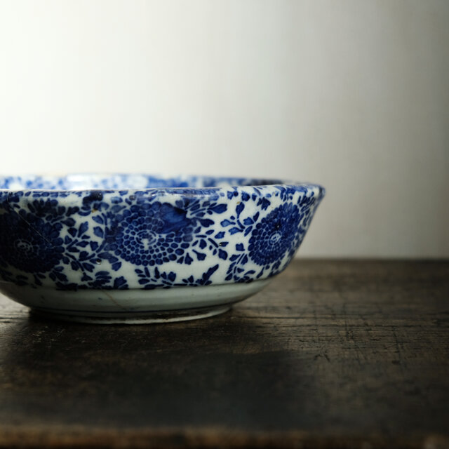 金継ぎ用に】見込みに花文様◇伊万里 印判六寸鉢 骨董/antiques