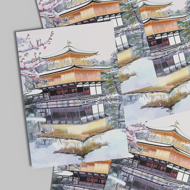 日本絶景ポストカード｜金閣寺（京都府）｜日本製｜飾り・贈り物・日記