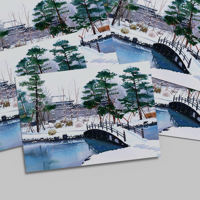 日本絶景ポストカード｜金沢城（石川県）｜日本製｜飾り・贈り物・日記