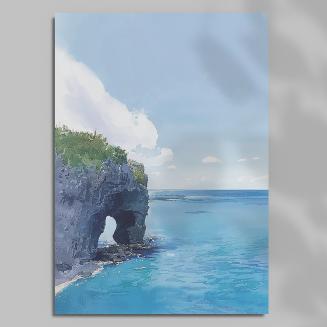 日本絶景ポストカード｜万座毛（沖縄県）｜日本製｜飾り・贈り物・日記・インテリア