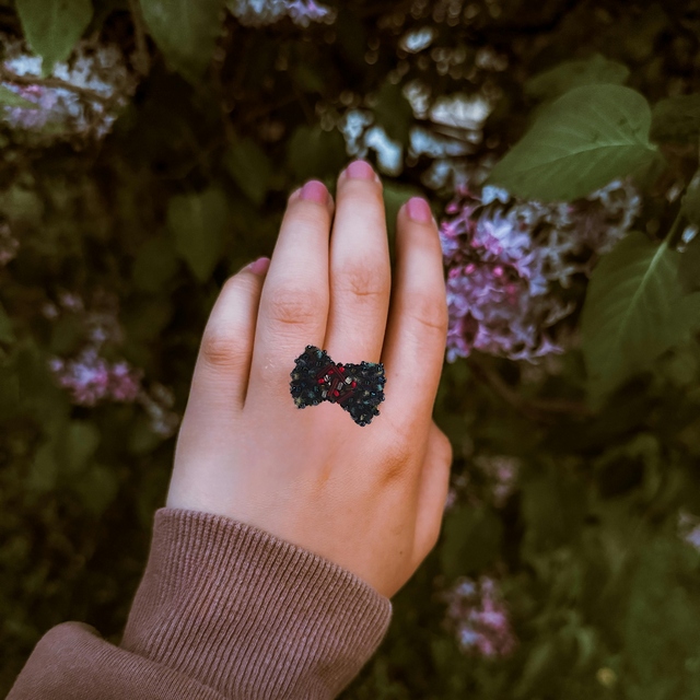 『思い出』羊毛画の指輪