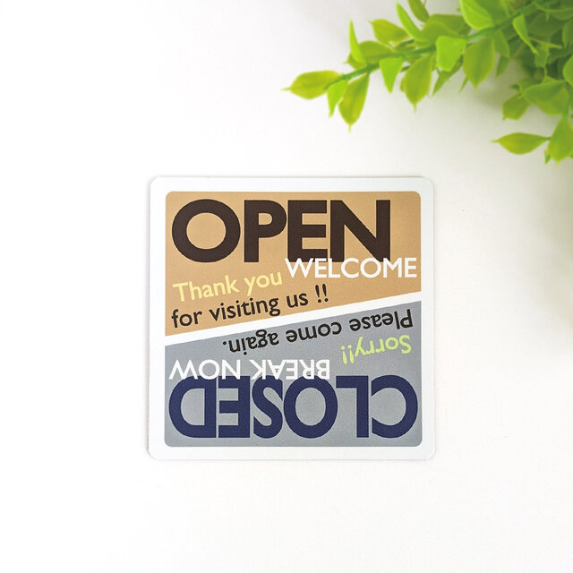 ９×９cm【OPEN or CLOSED 臨機応変＊上下反転マグネットステッカー】個人事業 店 オフィス 作業場 伝言 入口 扉
