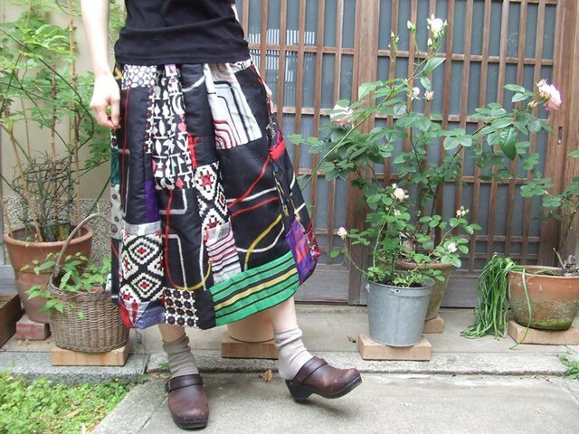 スカート リメイク レトロ 1点もの クリアランスセール}【古着リメイク 一点物】REmake skirt (3-18