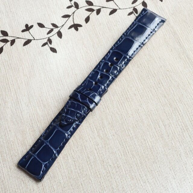 腕時計ベルト 20-18mm クロコダイル ネイビーブルー #207 | iichi 日々
