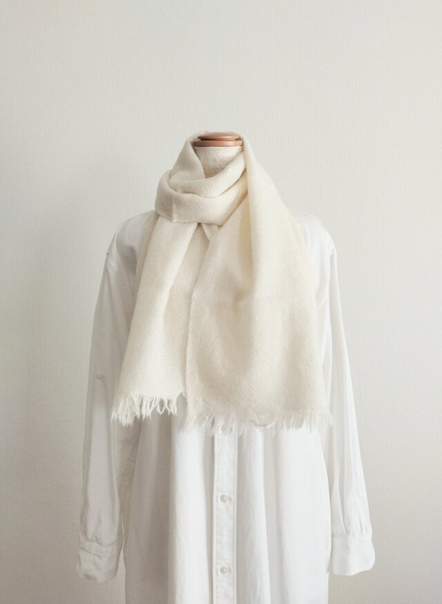 ふわとろアルパカのダイヤ柄マフラー