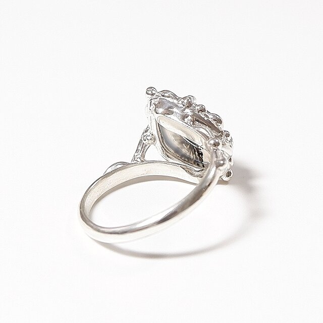 デンドリチックアゲートのデザインリング 11号 ～大自然が描いた小さな