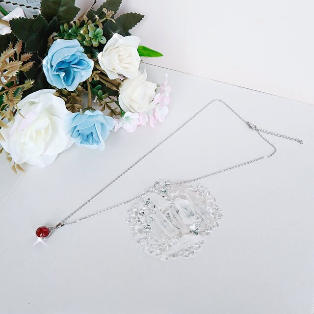 7月の誕生石』カーネリアン 天然石 サージカルステンレス ネックレス