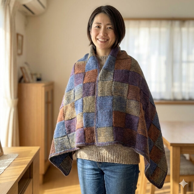 ガーター編みのブランケット おくるみ 膝掛け 手編み MONA | iichi