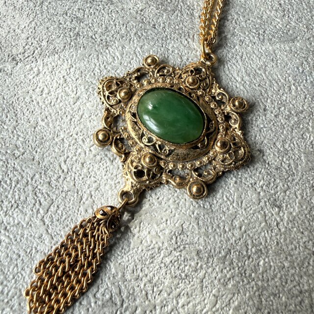 N306-ヴィンテージネックレス U.S.A. 1960's Victorian Filigree