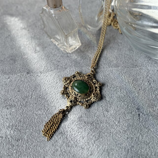 N306-ヴィンテージネックレス U.S.A. 1960's Victorian Filigree