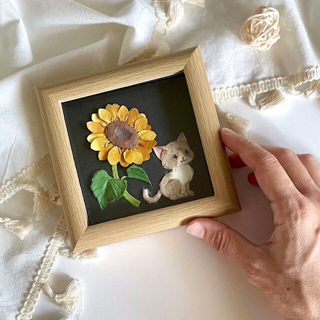自分で作る和紙ちぎり絵　植物5枚セット 和紙をちぎってつくるちぎり絵セット教材 季節の花を飾ろう