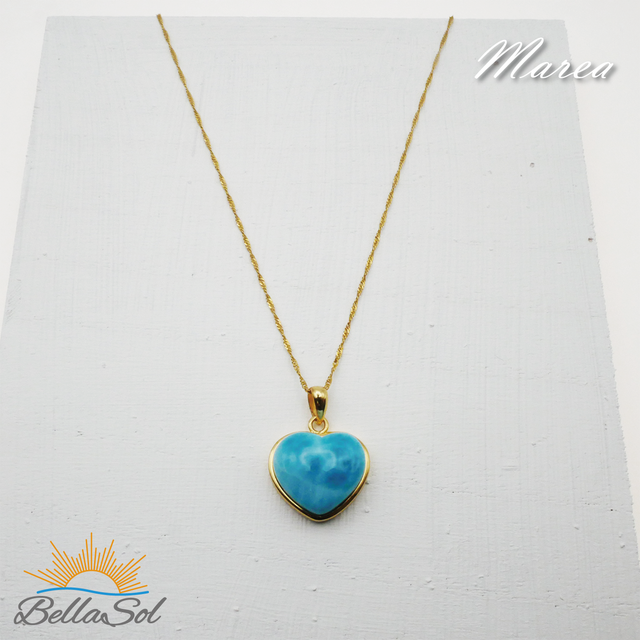 朝まで限界値下げセール　美麗　ラリマー　ハートペンダントトップ ラリマーハートペンダント│高品質ドミニカ産│18KGPxSV925【1点物