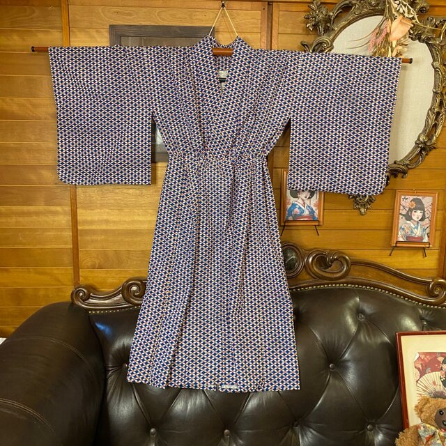 着物リメイクワンピース アンサンブル 名古屋帯サッシュベルト付き