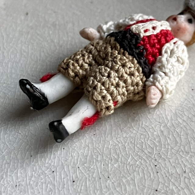 アンティーク】ドイツ製ビスクドールの男の子(グラスアイ)10cm