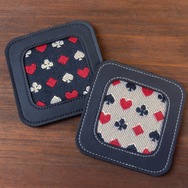 【送料無料】食卓をおしゃれに演出！トランプ柄の畳縁コースター｜小物置きや印鑑マット