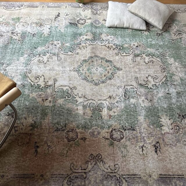 トルコ ヴィンテージラグ A99超大判 レア レッド ネイビー カーキ グリーン トルコ ヴィンテージラグ A99超大判 レア レッド ネイビー カーキ