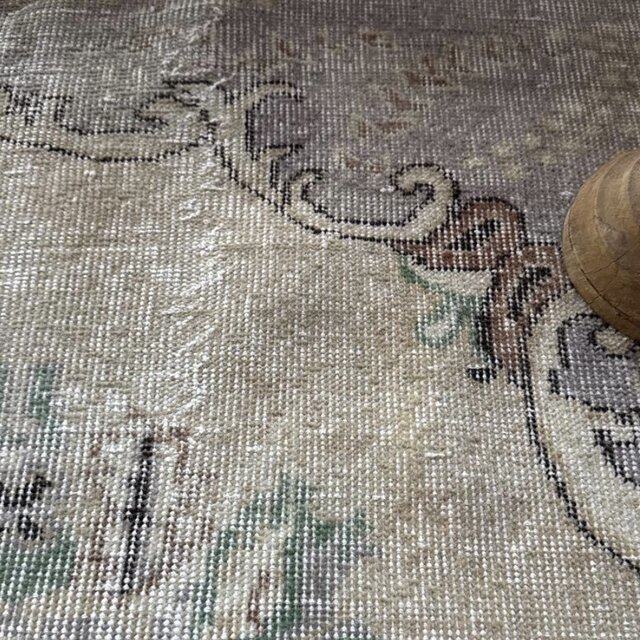 超大判170×288グレイ×ミルクティー×グリーン トルコヴィンテージ