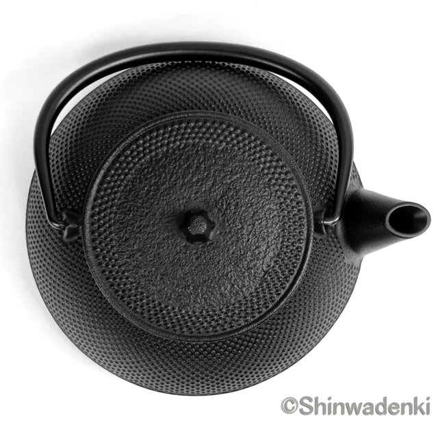 南部鉄器 鉄瓶兼用急須 5型新アラレ0.65L 茶漉し付 黒焼付仕上 日本製