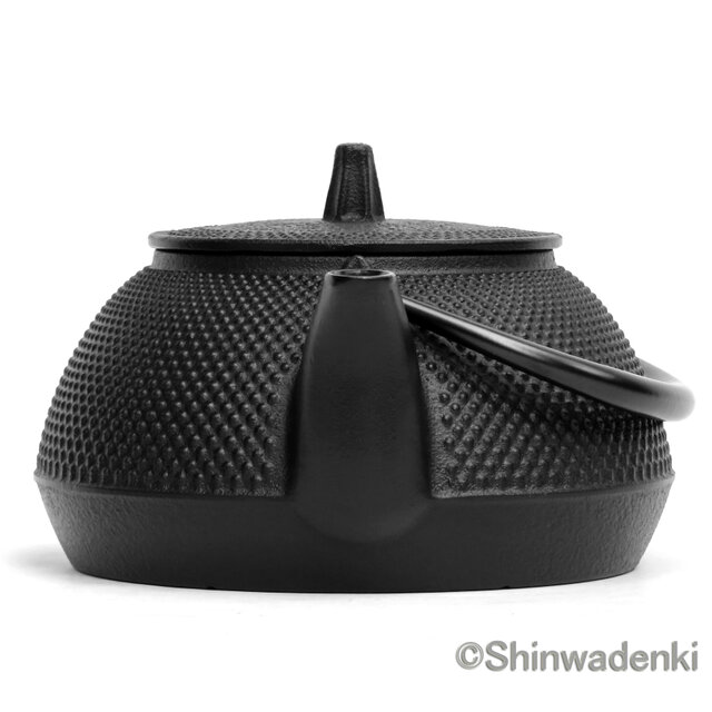 南部鉄器 鉄瓶兼用急須 5型新アラレ0.65L 茶漉し付 黒焼付仕上 日本製
