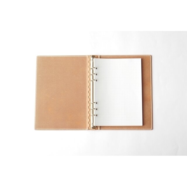 A5 レザー蝶番のシステム手帳 Natural