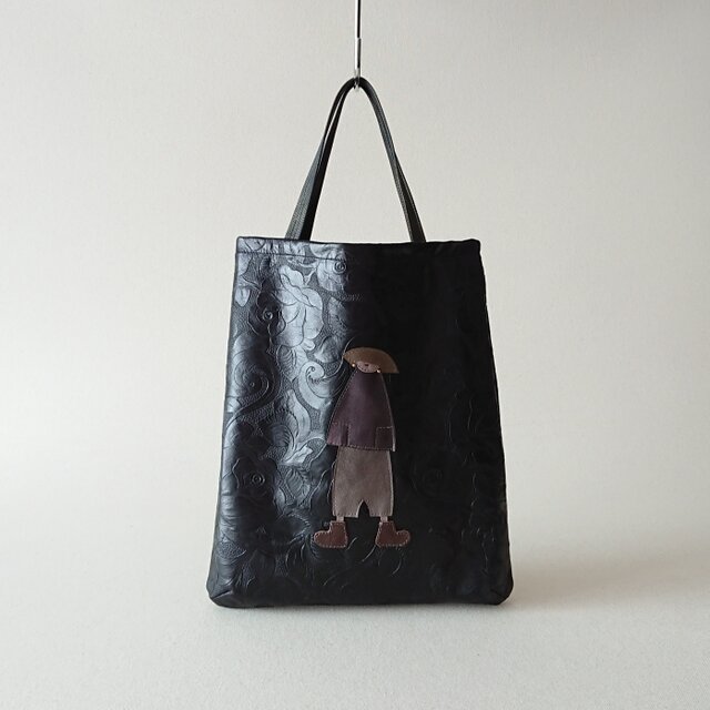 annco leather tote [black rose]