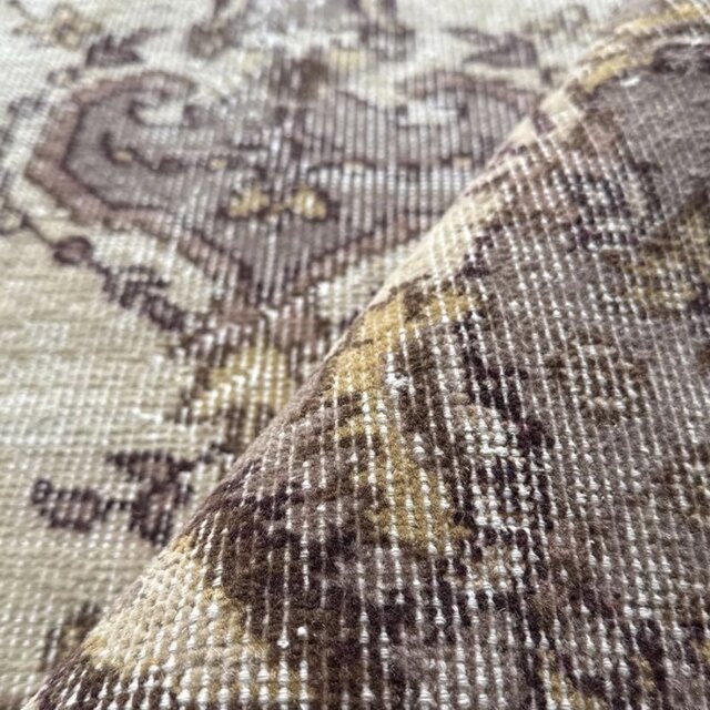 115×221グレージュ　アンティークカラー　メダリオン　トルコヴィンテージラグ 115×221グレージュ アンティークカラー メダリオン トルコヴィンテージ