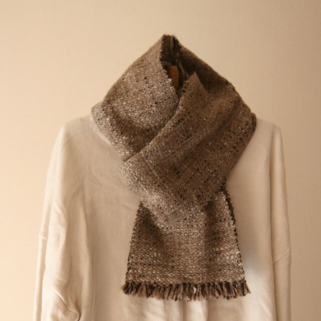 （SALE）ホームスパンマフラー（手紡ぎ手織り）【メリノ】