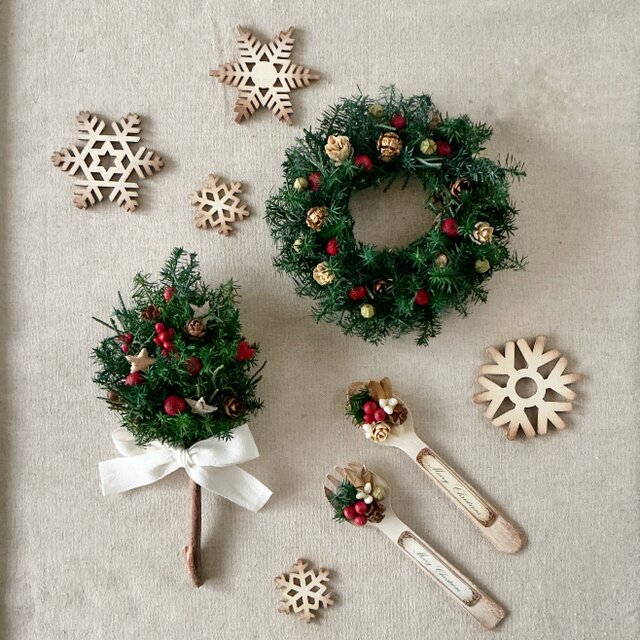 クリスマスのディスプレイ★ハンドメイド クリスマスのミニディスプレイセット Red ver. | iichi 日々の暮らしを