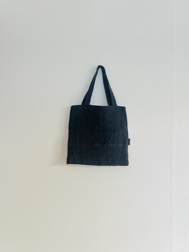 天日干しリネンミニbag　墨黒　A