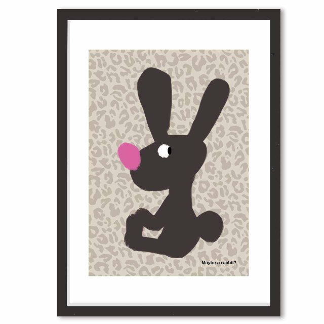 たぶんウサギ　うさぎ　送料無料 　イラスト　A4〜A0　ポスター　アートポスター　アートsei検索新着順　3505