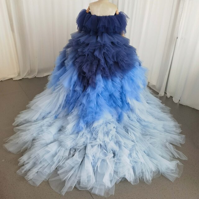 豪華！カラードレス ネイビー 3ways グラデーションドレス