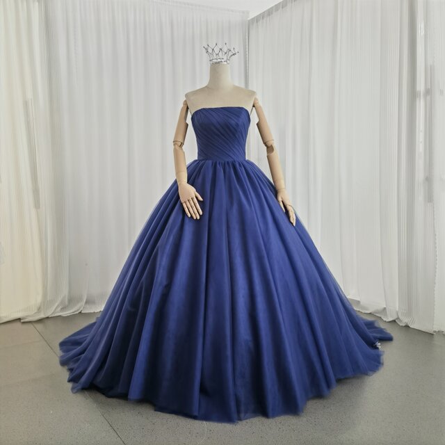 豪華！カラードレス ネイビー 3ways グラデーションドレス